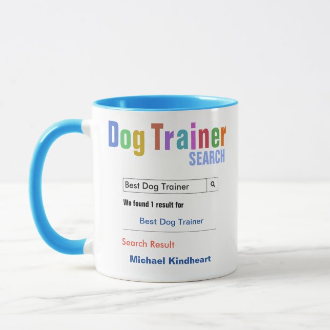 Funny Custom Best Dog Trainer Gift Mug (Left)