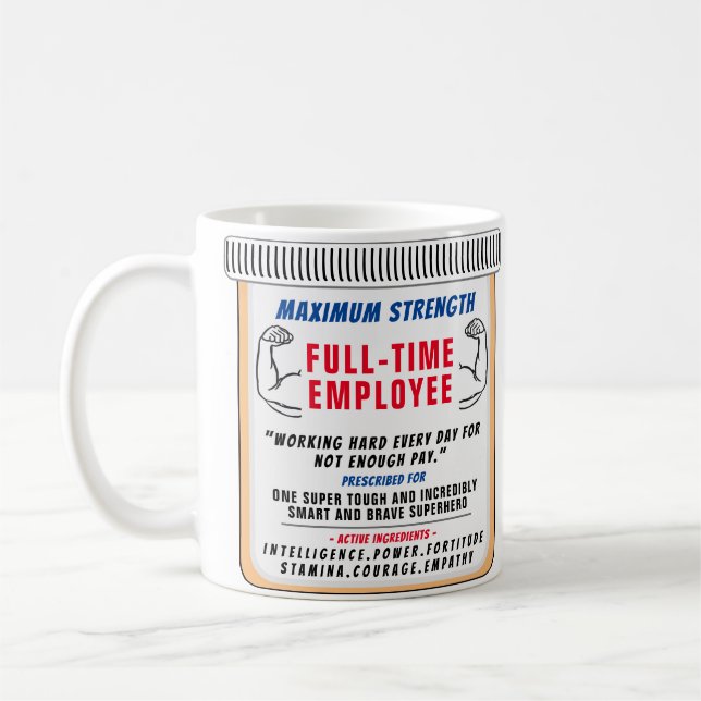 Funny Custom Best Employee Gift Coffee Mug (Left)
