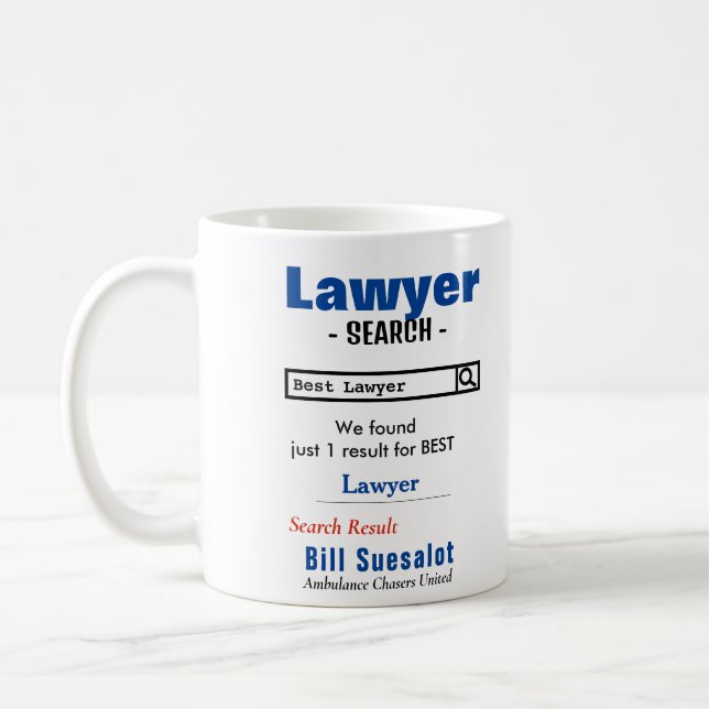 Funny Custom Best Lawyer Mug (Left)