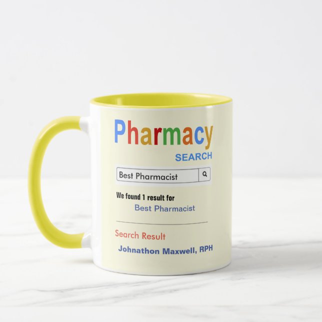 Funny Custom Best Pharmacist Gift Mug (Left)