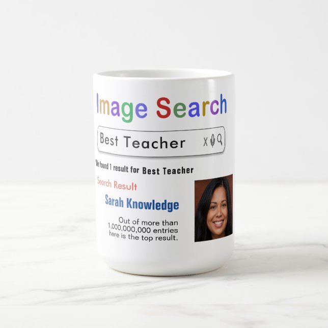 Funny Custom Best Teacher Search Gift Mug (Center)