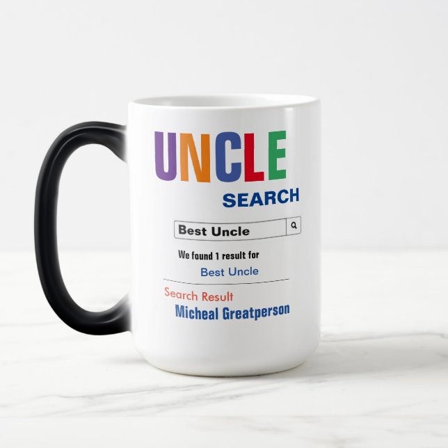 Funny Custom Best Uncle Gift Magic Mug (Left)