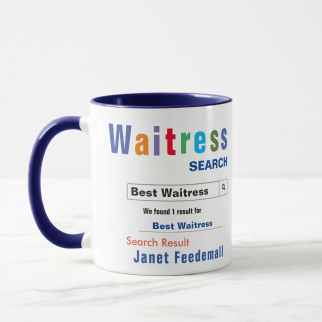 Funny Custom Best Waitress Mug (Left)