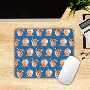Funny Custom Blue 2 Face Photo Dad Mouse Pad