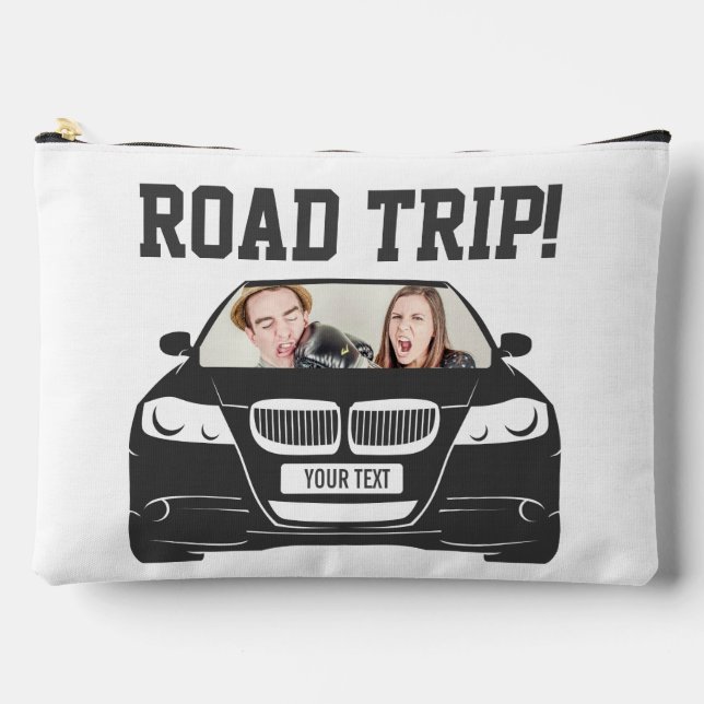 Funny Custom Car Photo Road Trip Accessory Pouch (Front)