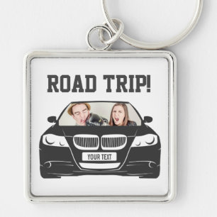 Funny Custom Car Photo Road Trip Keychain