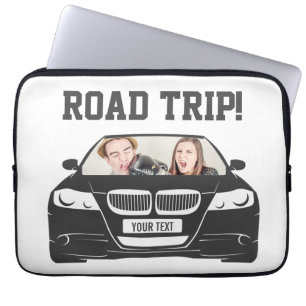 Funny Custom Car Photo Road Trip Laptop Sleeve