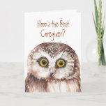 Funny Custom Caregiver Birthday, Wise Owl Humour Card<br><div class="desc">Hooo's the best Custom Caregiver ?  You are and I'm glad. Wise Owl Humour for their birthday</div>