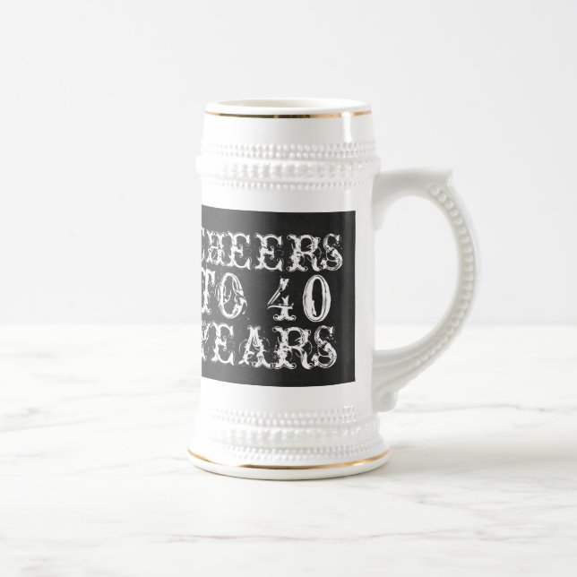 Funny custom cheers to 40 years birthday gift beer stein (Right)
