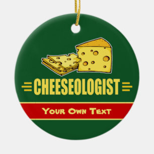 Funny Custom Cheese CHEESEOLOGIST Christmas Ceramic Ornament