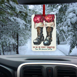 Funny Custom Christmas Family Name Santa Air Freshener