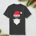Funny Custom Christmas Santa's Favourite Uncle T-Shirt<br><div class="desc">Tell everyone who Santa's favourite one is. Shirt features a Santa Claus Hat, moustache, beard and text that reads "Santa's Favourite" and you fill in the blank . . . . Uncle, Dad, Aunt, Mom, Engineer, Dog Lover, etc. Customize the text with any "favourite". Makes a fun secret santa gift,...</div>