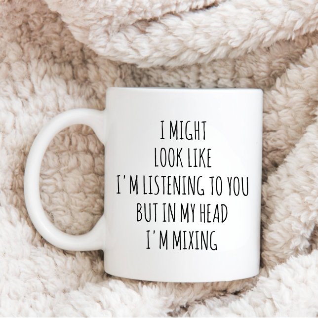 Funny Custom Disc Jockey, Thinking About Mixing DJ Coffee Mug (Creator Uploaded)