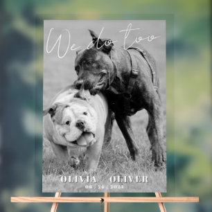 Funny, Custom dog photo wedding welcome Acrylic Sign