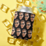 Funny Custom Face Cut Out Photo Can Cooler<br><div class="desc">Funny custom face cut-out can cooler personalized with a photo for any party. Upload a cutout of the face with a transparent background and it will automatically be replicated all over the product. To make the cut-out, you can download any mobile or computer app, or use the program named Canva...</div>