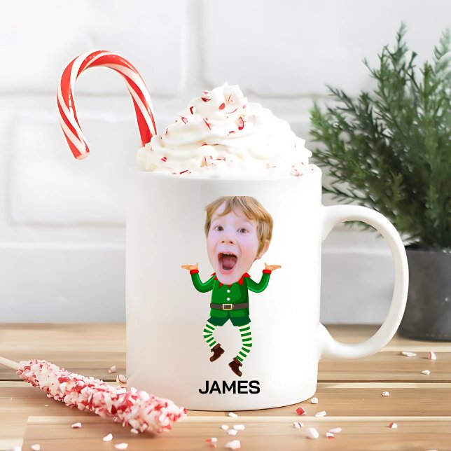 Funny Custom Face Elf Christmas Coffee Mug (Creator Uploaded)
