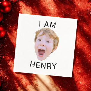 Funny Custom Face Napkins Birthday Party Matching