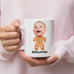 Funny Custom Face Photo Gingerbread Christmas Baby Coffee Mug<br><div class="desc">Funny Custom Face Photo Gingerbread Christmas Baby, Replace the face of this Gingerbread with your favourite photo (make sure to crop as much to the face as possible and use an app to remove the background) and personalize this funny Christmas Holiday Wrapping Paper with your kid, husband, or boyfriend on...</div>