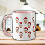 Funny Custom Face Photo Santa Claus Hat Christmas Mug<br><div class="desc">Funny Custom Face baby Photo Santa Claus Hat Christmas, Replace the face of this elf with your favourite photo (make sure to crop as much to the face as possible and use an app to remove the background) and personalize this funny Christmas Holiday mug with your kid, husband, or boyfriend...</div>