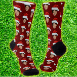 Funny Custom Face Photo Santa Claus Hat Christmas Socks<br><div class="desc">Funny Custom Face Photo Santa Claus Hat Christmas, Replace the face with your favourite photo (make sure to crop as much to the face as possible and use an app to remove the background) and personalize this funny Christmas Holiday Wrapping Paper with your kid, husband, or boyfriend on it! Also...</div>
