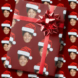 Funny Custom Face Photo Santa Claus Hat Christmas Wrapping Paper<br><div class="desc">Funny Custom Face Photo Santa Claus Hat Christmas, Replace the face of this elf with your favourite photo (make sure to crop as much to the face as possible and use an app to remove the background) and personalize this funny Christmas Holiday Wrapping Paper with your kid, husband, or boyfriend...</div>