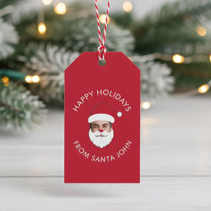 Funny Custom Face Swap Santa Claus Christmas Text Gift Tags