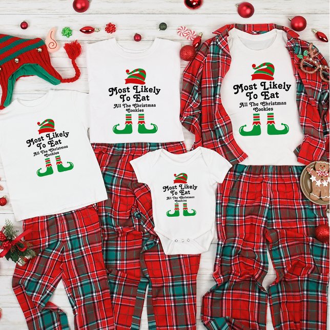 Funny Custom Family Christmas Most Likely To Elf Tri-Blend Shirt (Creator Uploaded)