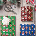 Funny Custom Family Face Photo Christmas Gift Wrapping Paper Sheet<br><div class="desc">Easy Custom Family Face Photo Christmas Gift for Family, Replace faces with your favourite photos (make sure to crop as much to the face as possible and use an app to remove the background) and personalize this funny Christmas Holiday Wrapping Paper with your kid, husband, or boyfriend on it! Also...</div>