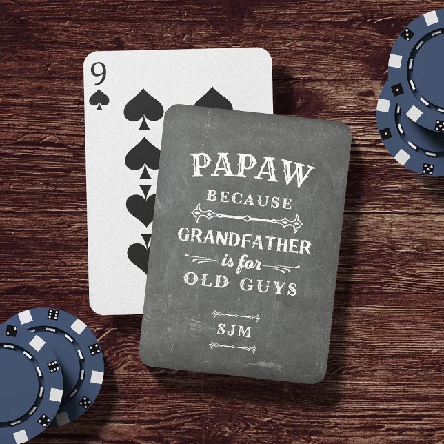 Funny Custom Grandpa Nickname & Monogram Playing Cards (Creator Uploaded)