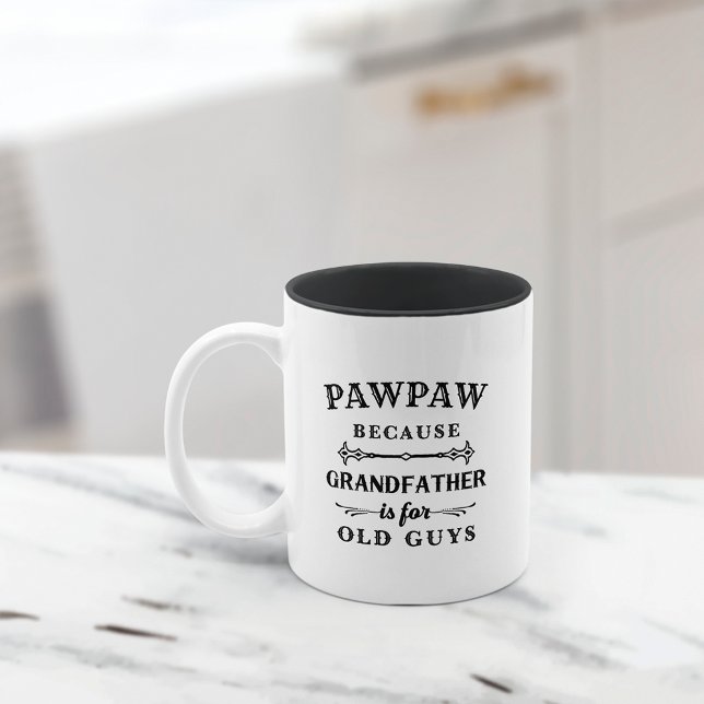 Funny Custom Grandpa Nickname Two-Tone Coffee Mug (Creator Uploaded)