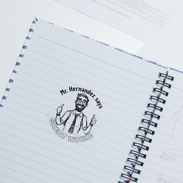 Funny Custom Happy Teacher Classroom Great Work Rubber Stamp (Creator Uploaded)