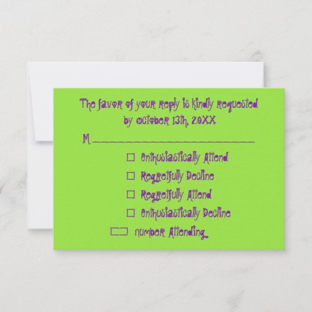 Funny Custom Kids Halloween Party RSVP Invite Card (Front)