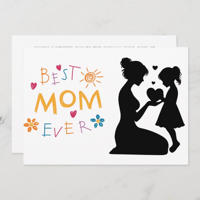 Funny Custom Mother's Day Flat Greeting Card (Front/Back)