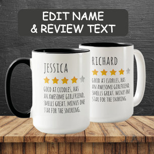 Funny Custom Name 5 Star Review Mug for Her