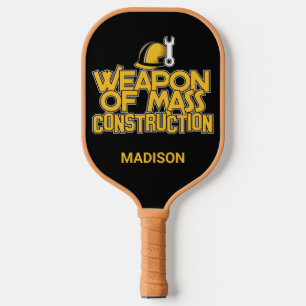 Funny custom name Construction Worker Pickleball Paddle