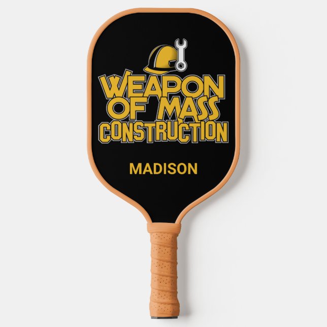Funny custom name Construction Worker Pickleball Paddle (Front)