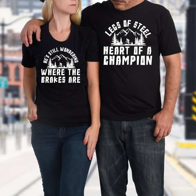 Funny Custom Name Matching Cycling Couples' T-Shirt (Creator Uploaded)