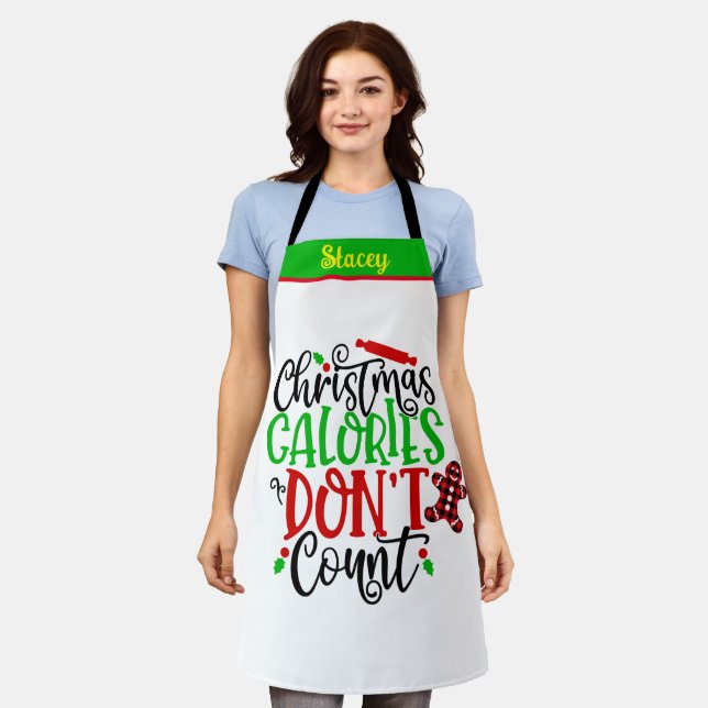 Funny Custom Name Personalized Baker's Christmas Apron (Worn)