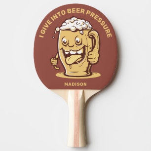 Funny Custom Name & Text Beer Ping Pong Paddle
