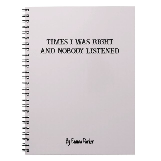 Funny Custom Notebook for Coworker/Student Gifts (Front)