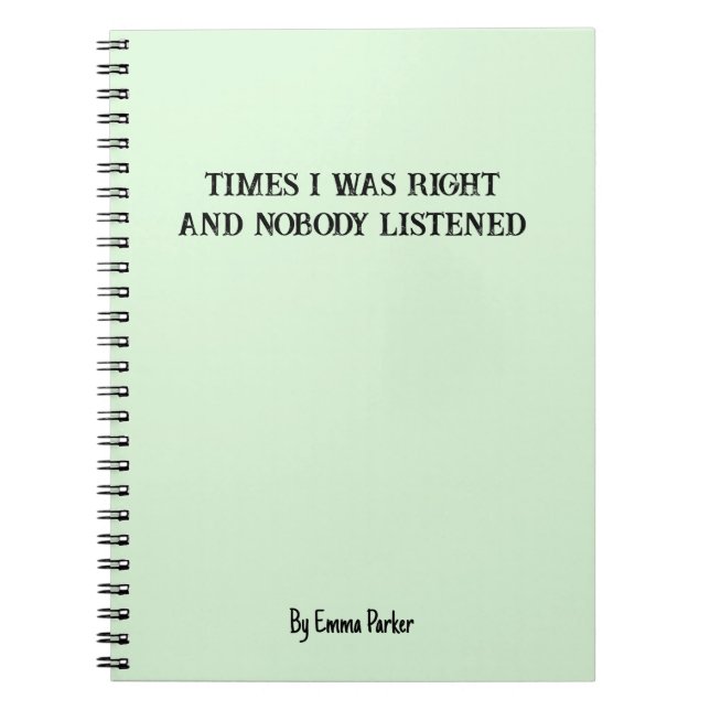 Funny Custom Notebook for Coworker/Student Gifts (Front)