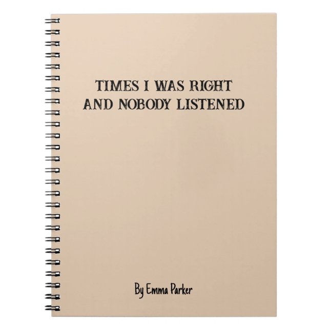 Funny Custom Notebook for Coworker/Student Gifts (Front)