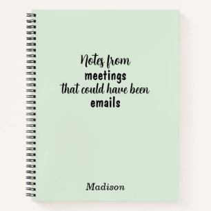 Funny Custom Notebook for Office Meeting Notes