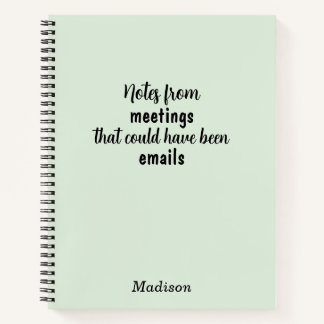 Funny Custom Notebook for Office Meeting Notes