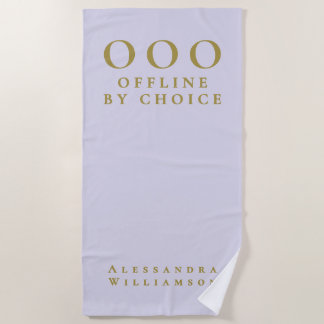 Funny Custom Pastel,Purple Gold OOO Minimalist  Beach Towel