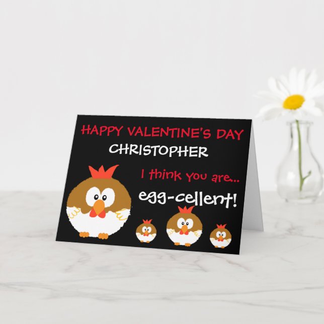 Funny Custom Personalized Chickens Valentines Day Card (Small Plant)