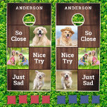 Funny Custom Pet Dog Photo Collage Family Name  Cornhole Set<br><div class="desc">Does your dog run your house ? I understand ! Now let your favourite dog run your corn hole game . That way, when you hit 'so sad' , 'nice try' , 'so close' , you can blame the dog . Add your pet's favourite and funny photos for a fun...</div>