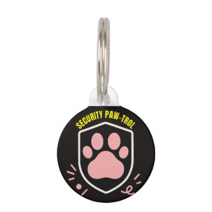 Funny Custom Pet ID Tag – “Security Paw-trol”