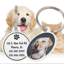 Funny Custom Pet ID Tag with Photo - Personalize 