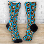 Funny Custom Pet Photo Grid Pattern Socks<br><div class="desc">Introducing a hilarious and charming accessory that is bound to bring a smile to your face — the Funny Custom Pet Photo Circular Grid Pattern Crew Socks. These delightful socks combine your love for pets with a playful and eye-catching design, creating a unique and personalized fashion statement. The pattern is...</div>
